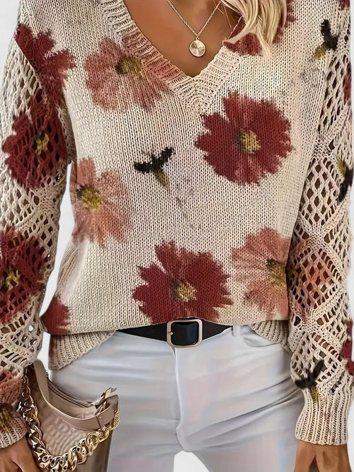 Aurélie | Maglione Elegante con Stampa Floreale da Donna