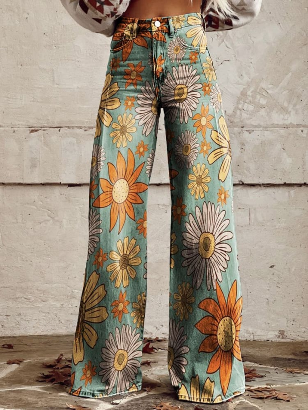 Olivia | Pantaloni Floreali Rétro da Donna