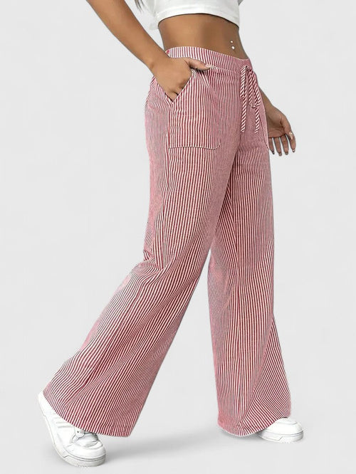 Dominique | Pantaloni Larghi Comodi con Dettagli Eleganti