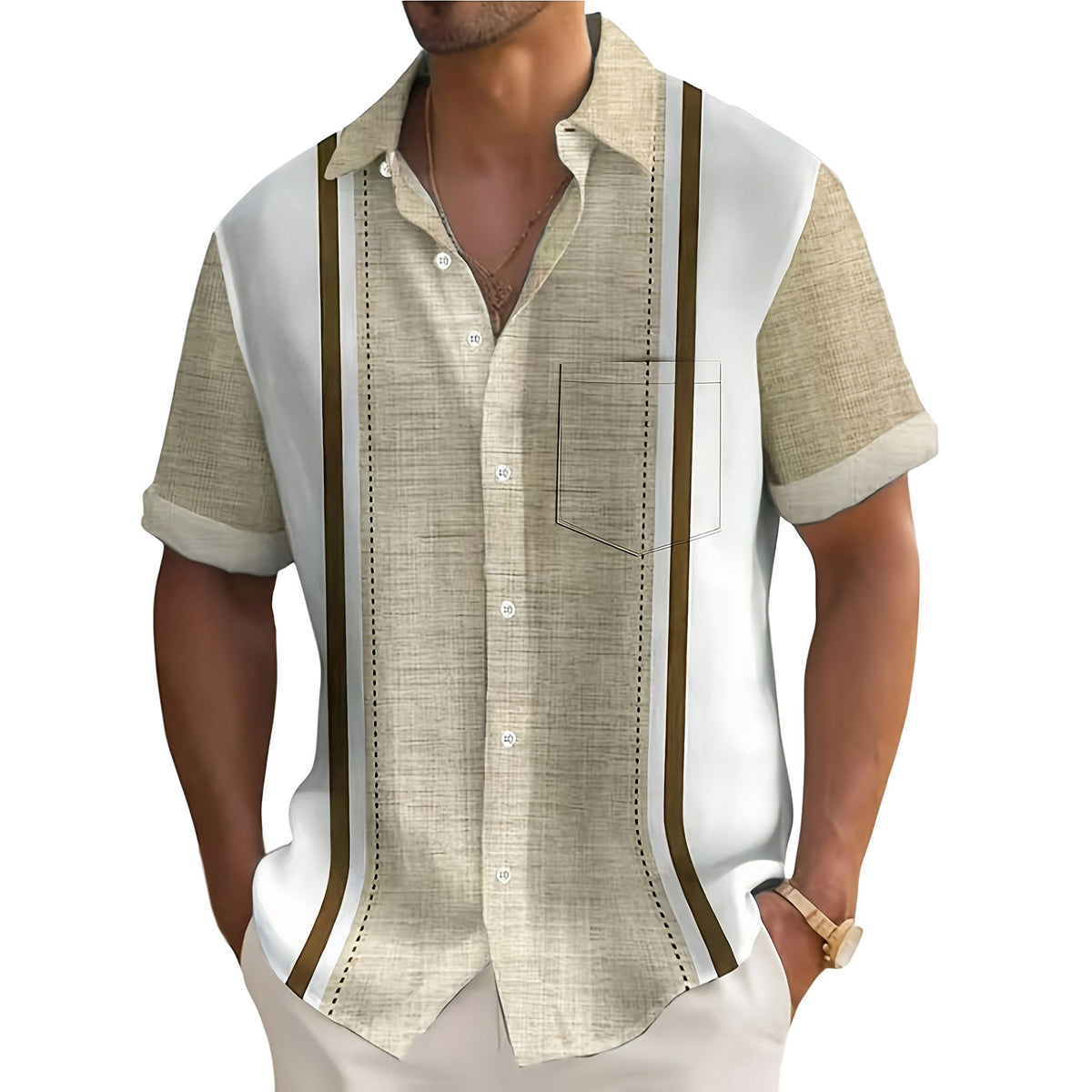 Stijn | Camicia a righe da resort per Uomo
